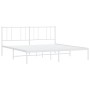 Estructura de cama de metal con cabecero blanco 180x200 cm de vidaXL, Camas y somieres - Ref: Foro24-352533, Precio: 102,99 €...