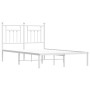 Estructura de cama de metal con cabecero blanca 120x190 cm de vidaXL, Camas y somieres - Ref: Foro24-353583, Precio: 116,95 €...