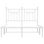 Estructura de cama de metal con cabecero blanca 120x190 cm de vidaXL, Camas y somieres - Ref: Foro24-353583, Precio: 116,95 €...