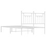 Estructura de cama de metal con cabecero blanca 120x190 cm de vidaXL, Camas y somieres - Ref: Foro24-353583, Precio: 116,95 €...