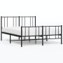 Black metal headboard and footboard bed frame 140x200 cm by vidaXL, Beds and slatted bases - Ref: Foro24-352499, Price: 92,48...