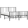 Black metal headboard and footboard bed frame 140x200 cm by vidaXL, Beds and slatted bases - Ref: Foro24-352499, Price: 92,48...