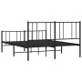 Black metal headboard and footboard bed frame 140x200 cm by vidaXL, Beds and slatted bases - Ref: Foro24-352499, Price: 92,48...