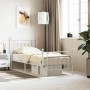 Metal bed frame with headboard and footboard white 90x190 cm by vidaXL, Beds and slatted bases - Ref: Foro24-353596, Price: 9...