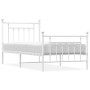 Estructura cama metal con cabecero y pie cama blanca 90x190 cm de vidaXL, Camas y somieres - Ref: Foro24-353596, Precio: 90,1...