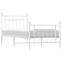 Metal bed frame with headboard and footboard white 90x190 cm by vidaXL, Beds and slatted bases - Ref: Foro24-353596, Price: 9...