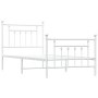 Estructura cama metal con cabecero y pie cama blanca 90x190 cm de vidaXL, Camas y somieres - Ref: Foro24-353596, Precio: 90,1...