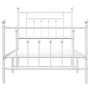 Metal bed frame with headboard and footboard white 90x190 cm by vidaXL, Beds and slatted bases - Ref: Foro24-353596, Price: 9...