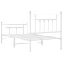 Metal bed frame with headboard and footboard white 90x190 cm by vidaXL, Beds and slatted bases - Ref: Foro24-353596, Price: 9...