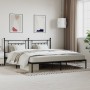 Bed frame with black metal headboard 193x203 cm by vidaXL, Beds and slatted bases - Ref: Foro24-353543, Price: 127,98 €, Disc...