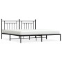 Bed frame with black metal headboard 193x203 cm by vidaXL, Beds and slatted bases - Ref: Foro24-353543, Price: 127,98 €, Disc...