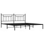 Bed frame with black metal headboard 193x203 cm by vidaXL, Beds and slatted bases - Ref: Foro24-353543, Price: 127,98 €, Disc...