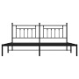 Bed frame with black metal headboard 193x203 cm by vidaXL, Beds and slatted bases - Ref: Foro24-353543, Price: 127,98 €, Disc...