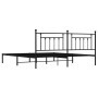 Bed frame with black metal headboard 193x203 cm by vidaXL, Beds and slatted bases - Ref: Foro24-353543, Price: 127,98 €, Disc...