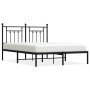 Bed frame with black metal headboard 150x200 cm by vidaXL, Beds and slatted bases - Ref: Foro24-353539, Price: 118,76 €, Disc...