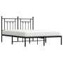 Bed frame with black metal headboard 150x200 cm by vidaXL, Beds and slatted bases - Ref: Foro24-353539, Price: 118,76 €, Disc...