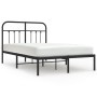 Bed frame with black metal headboard 120x190 cm by vidaXL, Beds and slatted bases - Ref: Foro24-352575, Price: 113,80 €, Disc...