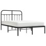 Bed frame with black metal headboard 120x190 cm by vidaXL, Beds and slatted bases - Ref: Foro24-352575, Price: 113,80 €, Disc...