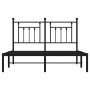 Bed frame with black metal headboard 150x200 cm by vidaXL, Beds and slatted bases - Ref: Foro24-353539, Price: 118,76 €, Disc...