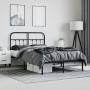 Bed frame with black metal headboard 120x190 cm by vidaXL, Beds and slatted bases - Ref: Foro24-352575, Price: 113,80 €, Disc...