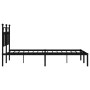 Bed frame with black metal headboard 150x200 cm by vidaXL, Beds and slatted bases - Ref: Foro24-353539, Price: 118,76 €, Disc...