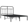 Bed frame with black metal headboard 120x190 cm by vidaXL, Beds and slatted bases - Ref: Foro24-352575, Price: 113,80 €, Disc...