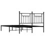 Bed frame with black metal headboard 150x200 cm by vidaXL, Beds and slatted bases - Ref: Foro24-353539, Price: 118,76 €, Disc...