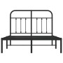 Bed frame with black metal headboard 120x190 cm by vidaXL, Beds and slatted bases - Ref: Foro24-352575, Price: 113,80 €, Disc...