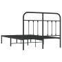 Bed frame with black metal headboard 120x190 cm by vidaXL, Beds and slatted bases - Ref: Foro24-352575, Price: 113,80 €, Disc...