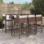 Gartenhochstuhl und Hocker Set 7 Stück mit Kissen aus PE-Rattan Braun von vidaXL, Gartensets - Ref: Foro24-3200649, Preis: 57...