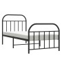 Bed frame with headboard and black metal footboard 90x200 cm by vidaXL, Beds and slatted bases - Ref: Foro24-353646, Price: 1...