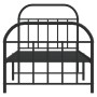 Bed frame with headboard and black metal footboard 90x200 cm by vidaXL, Beds and slatted bases - Ref: Foro24-353646, Price: 1...