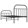 Bed frame with headboard and black metal footboard 90x200 cm by vidaXL, Beds and slatted bases - Ref: Foro24-353646, Price: 1...