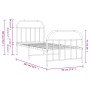 Bettgestell mit Kopfteil und Fußteil aus schwarzem Metall 90x200 cm von vidaXL, Betten und Lattenroste - Ref: Foro24-353646, ...