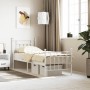 Estructura cama metal con cabecero y pie cama blanca 75x190 cm de vidaXL, Camas y somieres - Ref: Foro24-353594, Precio: 84,1...