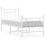 Estructura cama metal con cabecero y pie cama blanca 75x190 cm de vidaXL, Camas y somieres - Ref: Foro24-353594, Precio: 84,1...