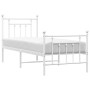 Estructura cama metal con cabecero y pie cama blanca 75x190 cm de vidaXL, Camas y somieres - Ref: Foro24-353594, Precio: 84,1...