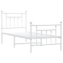 Estructura cama metal con cabecero y pie cama blanca 75x190 cm de vidaXL, Camas y somieres - Ref: Foro24-353594, Precio: 84,1...