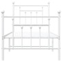 Estructura cama metal con cabecero y pie cama blanca 75x190 cm de vidaXL, Camas y somieres - Ref: Foro24-353594, Precio: 84,1...