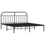 Estructura de cama con cabecero metal negro 160x200 cm de vidaXL, Camas y somieres - Ref: Foro24-353638, Precio: 149,46 €, De...