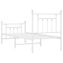 Estructura cama metal con cabecero y pie cama blanca 75x190 cm de vidaXL, Camas y somieres - Ref: Foro24-353594, Precio: 84,1...