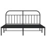 Estructura de cama con cabecero metal negro 160x200 cm de vidaXL, Camas y somieres - Ref: Foro24-353638, Precio: 149,46 €, De...