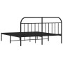 Estructura de cama con cabecero metal negro 160x200 cm de vidaXL, Camas y somieres - Ref: Foro24-353638, Precio: 149,46 €, De...