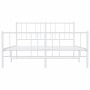 Estructura cama metal con cabecero y estribo blanco 120x200 cm de vidaXL, Camas y somieres - Ref: Foro24-352545, Precio: 89,9...