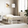 Estructura cama metal con cabecero y pie cama blanca 107x203 cm de vidaXL, Camas y somieres - Ref: Foro24-353600, Precio: 96,...