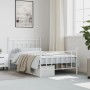 Estructura cama metal con cabecero y pie cama blanca 107x203 cm de vidaXL, Camas y somieres - Ref: Foro24-353600, Precio: 96,...