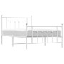 Estructura cama metal con cabecero y pie cama blanca 107x203 cm de vidaXL, Camas y somieres - Ref: Foro24-353600, Precio: 96,...