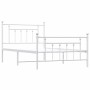 Estructura cama metal con cabecero y pie cama blanca 107x203 cm de vidaXL, Camas y somieres - Ref: Foro24-353600, Precio: 96,...