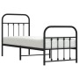 Bed frame with headboard and black metal footboard 75x190 cm by vidaXL, Beds and slatted bases - Ref: Foro24-352586, Price: 1...