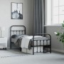 Bed frame with headboard and black metal footboard 75x190 cm by vidaXL, Beds and slatted bases - Ref: Foro24-352586, Price: 1...